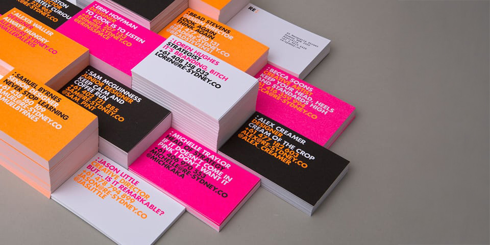 Close-up of printed publications and design samples